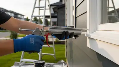 Professional caulking and sealing on Redmond WA home exterior for weatherproof painting protection