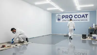 Professional epoxy floor coating in Redmond, WA garage by local house painting contractors