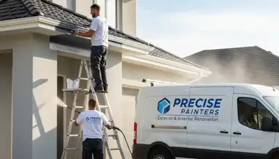 Professional gutter painting for homes in Redmond, WA by experienced house painters