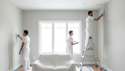 Professional interior house painters in Redmond, WA applying fresh paint with smooth, even coverage
