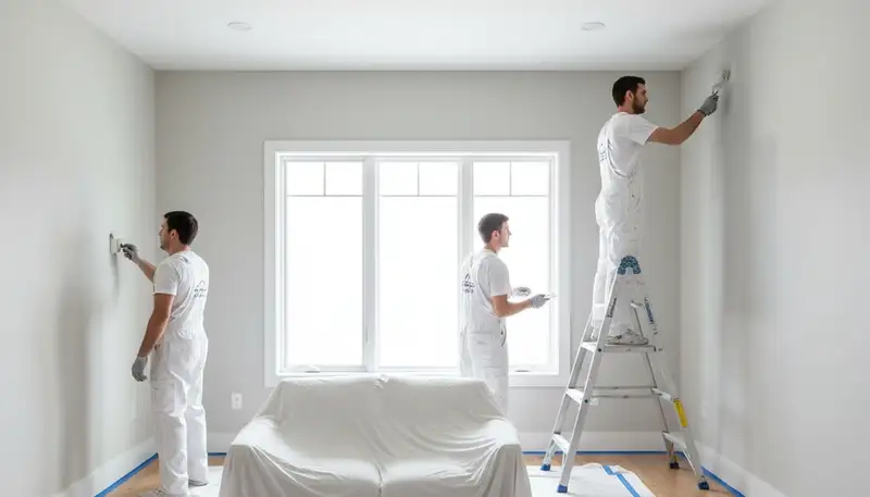 Professional interior house painters in Redmond, WA applying fresh paint with smooth, even coverage
