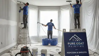 Professional popcorn ceiling removal and refinishing by house painters in Redmond, WA