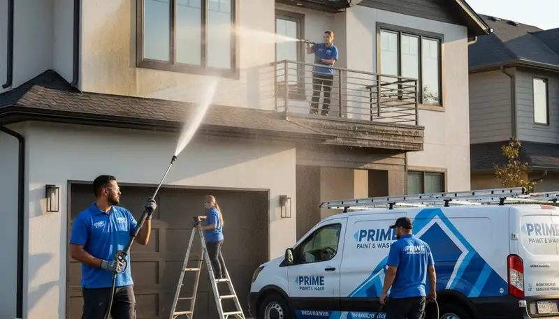 Professional pressure washing Redmond WA restoring home siding and driveway surfaces