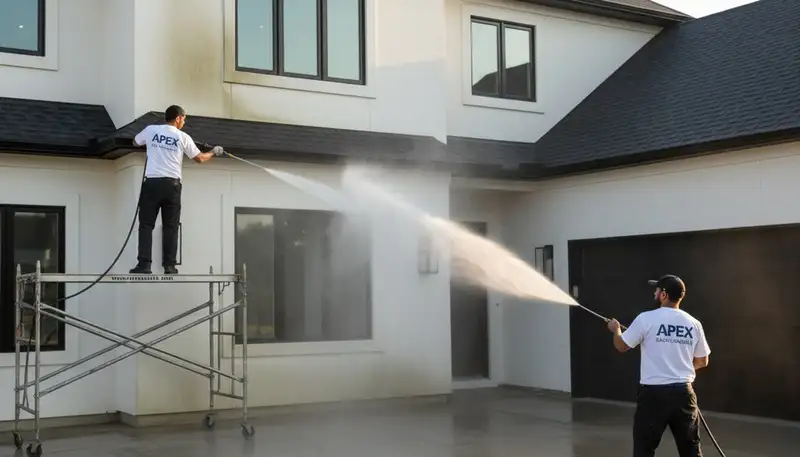 Professional pressure washing Redmond WA restoring home siding and driveway surfaces