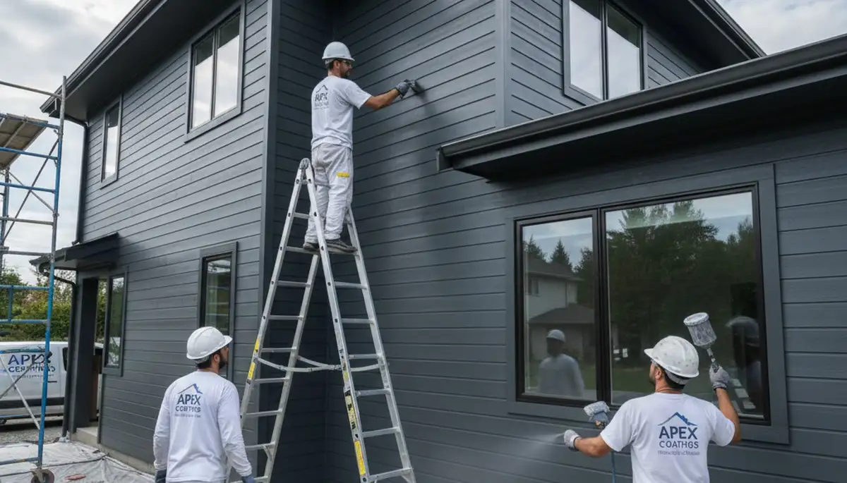 Professional siding painting on a Redmond WA home exterior by expert local painters